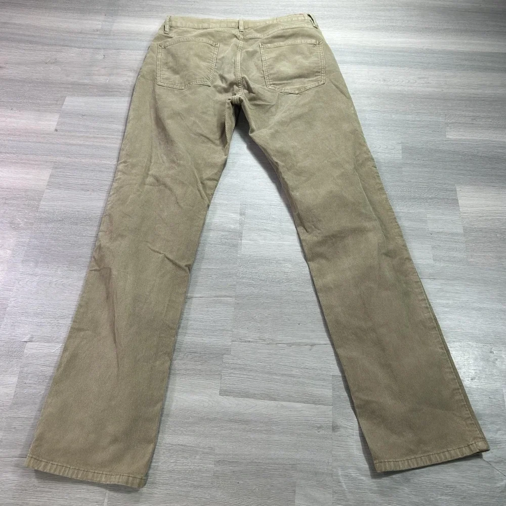 Marine Layer Pants Mens 33x32 Beige Corduroy Slim Straight 5 Pocket Casual